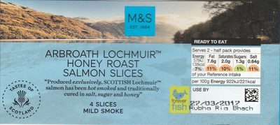 Arbroath Lochmuir Honey Roast Salmon Slices
