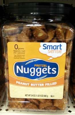 Smart sense, pretzel nuggets, peanut butter filled