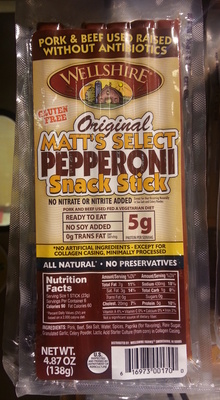 Wellshire, matt's select pepperoni snack stick, original