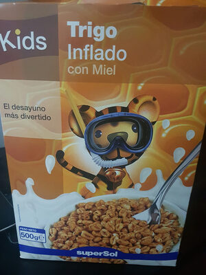 Trigo inflado con miel