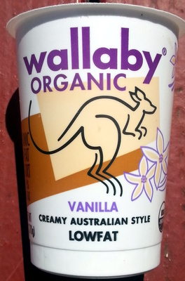 Wallaby organic, organic lowfat yogurt, vanilla