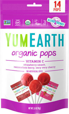 Organic Vitamin C Pops Pom, Watermelon, Strawby, Grape, Cherry, Peach, Raspby, Mango