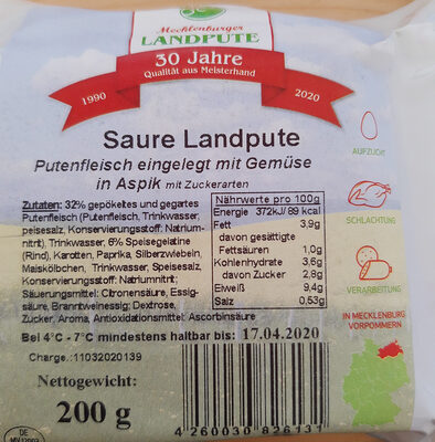 Saure Landpute in Aspik
