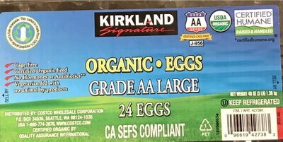 Organic Eggs Grade AA Large