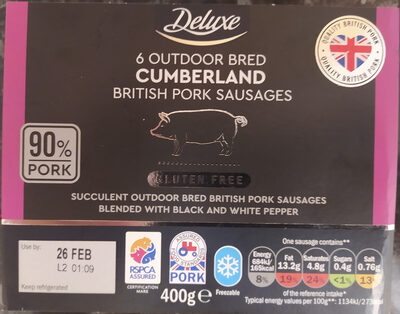Deluxe cumberland british pork sausages