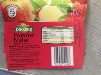 Compote Pomme Fraise ou Pomme Pêche