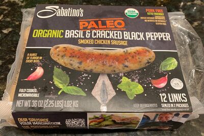 Organic Basil & Cracked Black Pepper Smoked Chicken Sausage