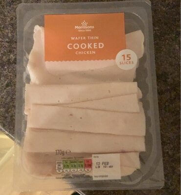 Wafer thin cooked chicken