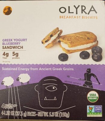 Breakfast sandwich biscuits greek yogurt - blueberry