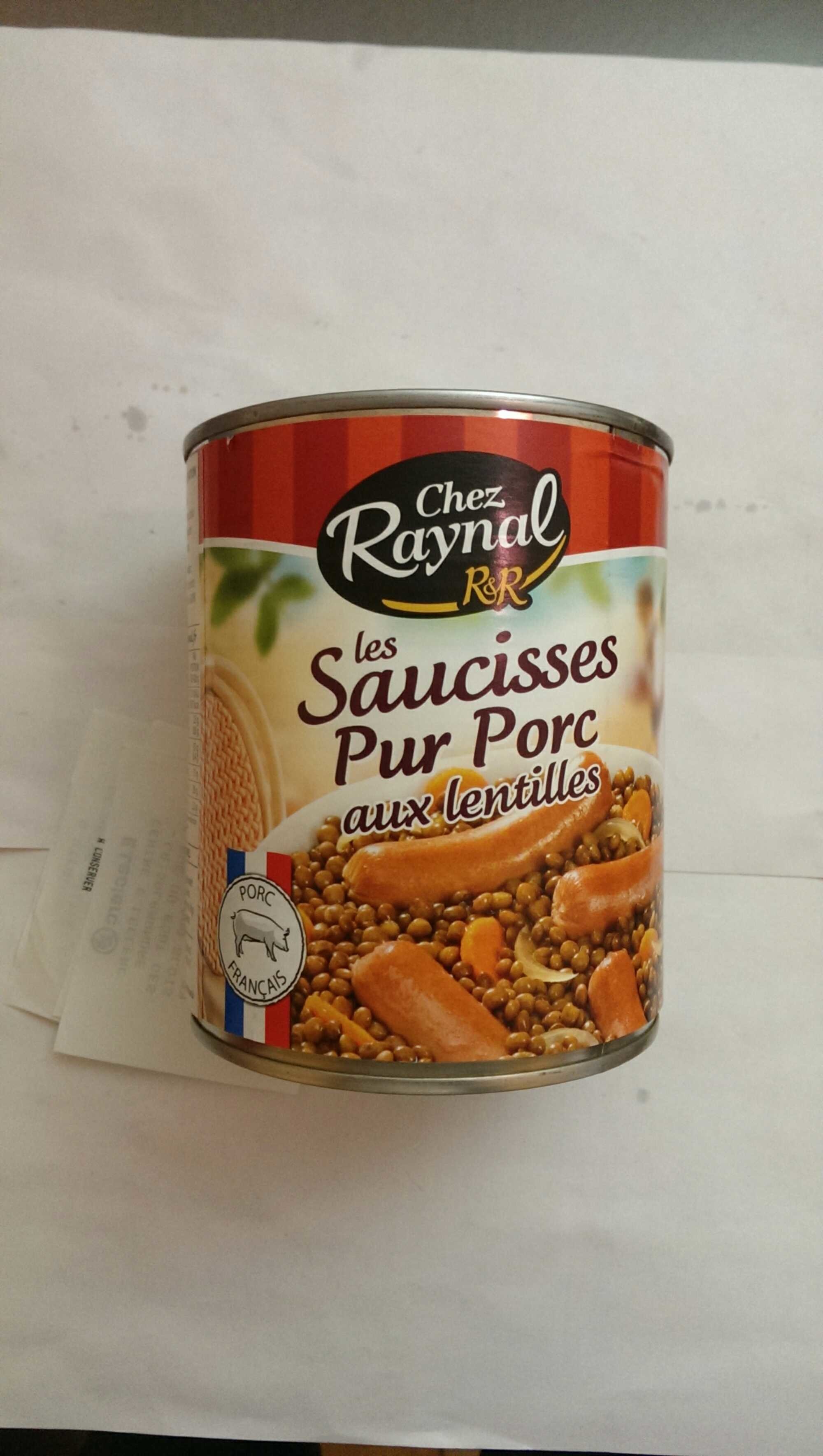 Les Saucisses pur porc aux lentilles