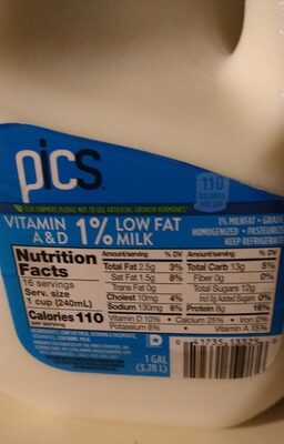 1% Low Fat Milk