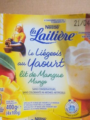 Le liégeois au yaourt lit de mangue