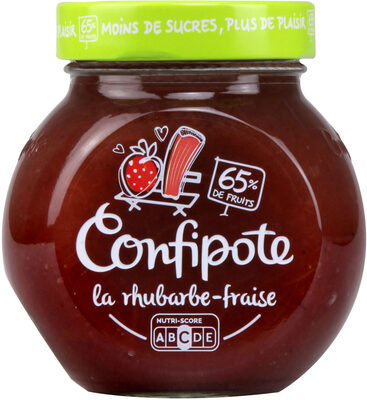CONFIPOTE Confiture allégée en sucres Pot Fraise&Rhubarbe 350g