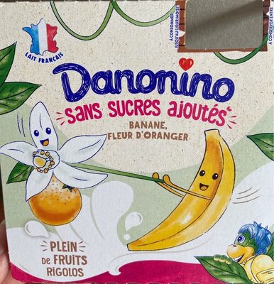 Danonino sans sucres ajoutes banane fleur d'oranger 90 g x 4