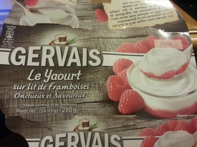 Gervais bicouche framboise 115 g x 2