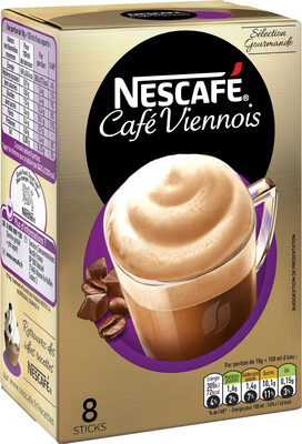 NESCAFE Café Viennois, Café soluble, Boîte de 8 sticks (18g chacun)