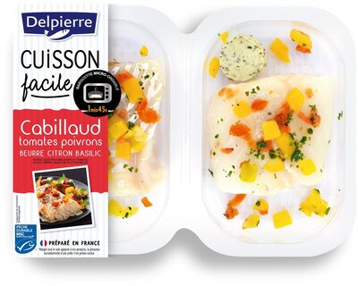 Cabillaud tomates & poivrons beurre citron basilic