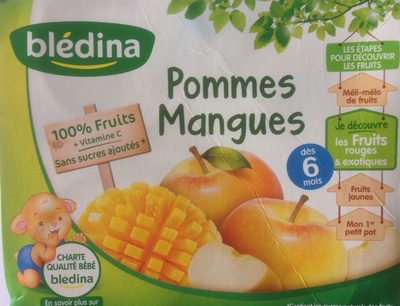BLEDINA POTS FRUITS Pommes Mangues 4x130g Dès 6 Mois