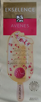 Vanilla ice cream with raspberry sauce, white chocolate and raspberries