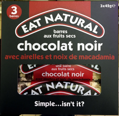 Dark chocolate bar with cranberries and macadamias