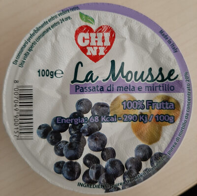 La mousse passata di mela e mirtillo
