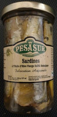 PESASUR Sardines à l'huile d'olive vierge extra biologique