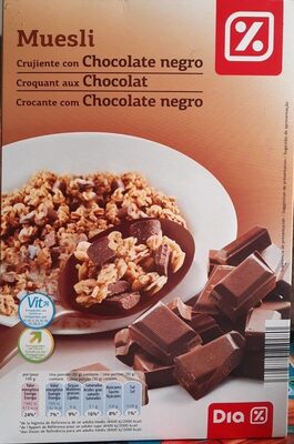 Muesli crujiente con chocolate negro