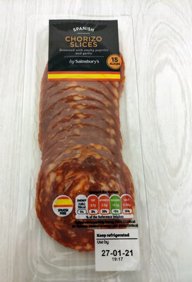 Spanish chorizo slices
