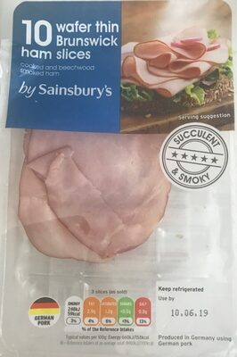 Sainsbury’s Wafer Thin Brunswick Ham slices