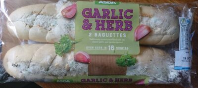 Asda Garlic and Herb 2 Baguettes