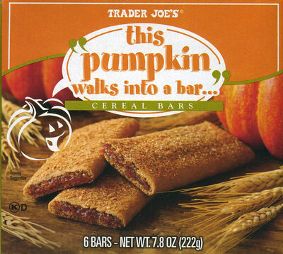 this pumpkin walks into a bar... CEREAL BARS